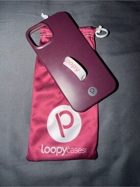 Loopy Case Plum Phone Case with White Loopy Band on